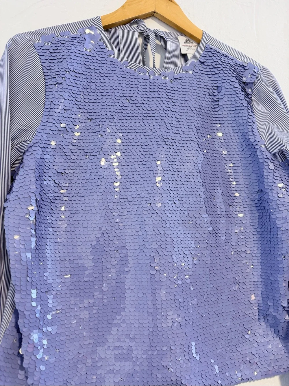 J. Crew Collection Periwinkle Sequin Striped Shirt